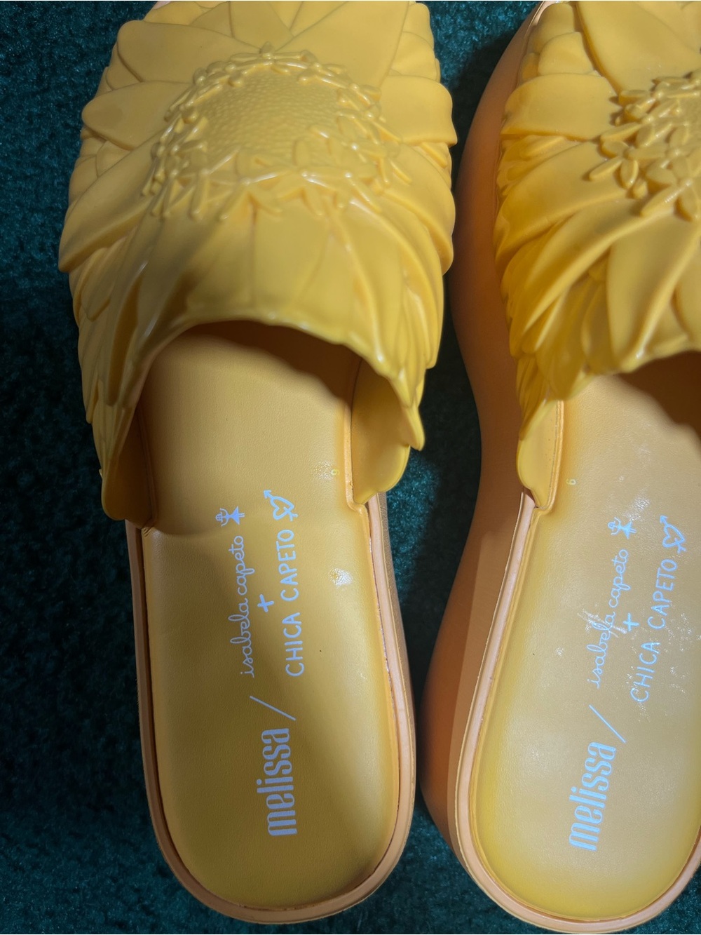 Melissa x Isabela Capeto Yellow Wedge Sandals Womens US 7 - Picture 2 of 10